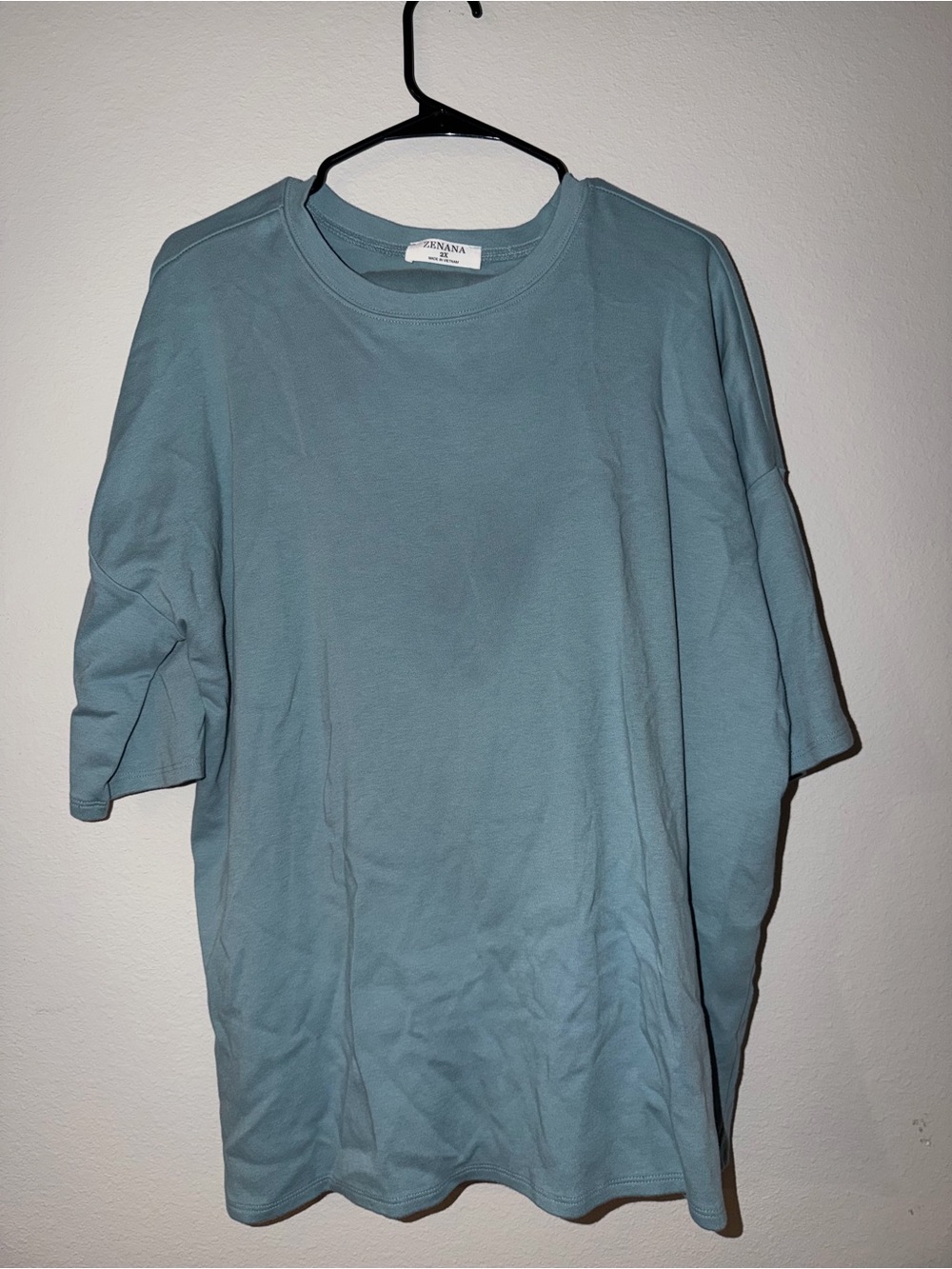 Zenana Outfitters Womens Tee and Matching Joggers in Dusty Blue